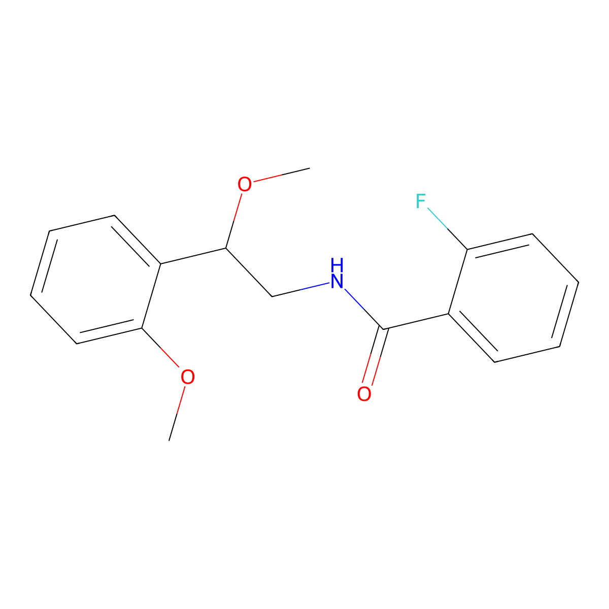 2-fluoro-N-[2-methoxy-2-(2-methoxyphenyl)ethyl]benzamide molecular structure, CAS 1795087-92-1