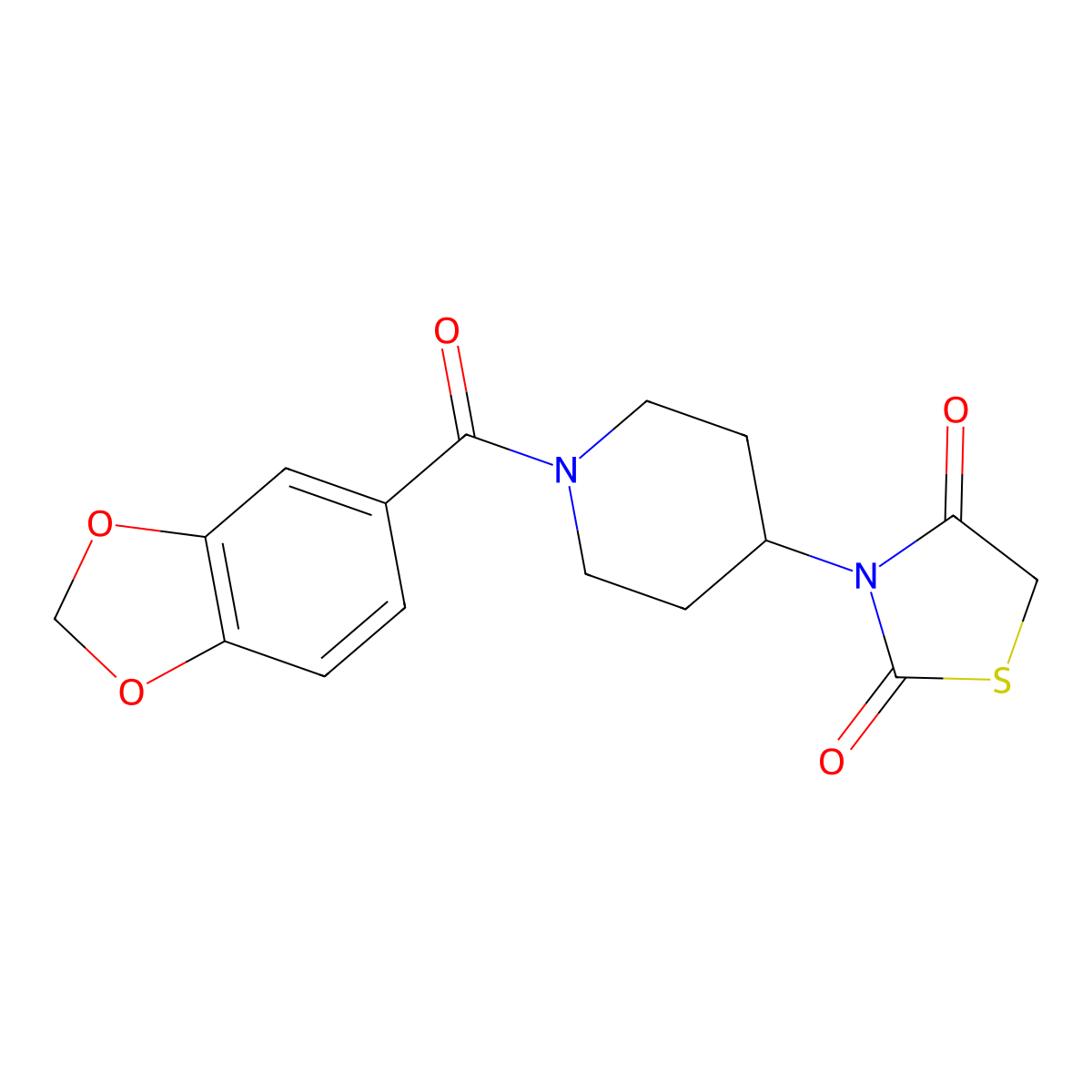 3-(1-(Benzo[d][1,3]dioxole-5-carbonyl)piperidin-4-yl)thiazolidine-2,4-dione molecular structure, CAS 1795087-99-8