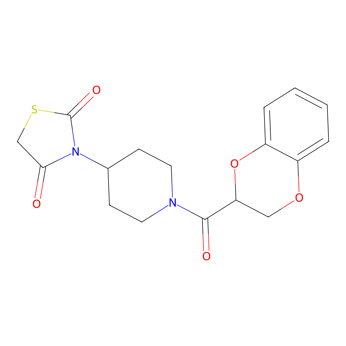 3-(1-(2,3-Dihydrobenzo[b][1,4]dioxine-2-carbonyl)piperidin-4-yl)thiazolidine-2,4-dione molecular structure, CAS 1795088-05-9
