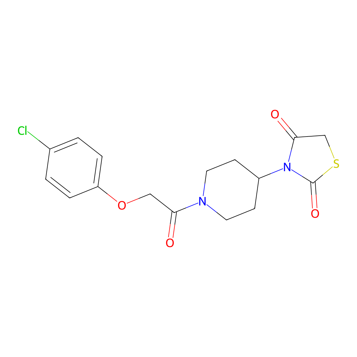 3-(1-(2-(4-Chlorophenoxy)acetyl)piperidin-4-yl)thiazolidine-2,4-dione molecular structure, CAS 1795088-10-6