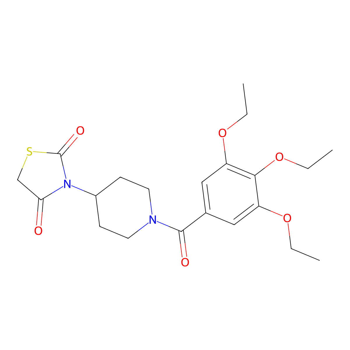 3-(1-(3,4,5-Triethoxybenzoyl)piperidin-4-yl)thiazolidine-2,4-dione molecular structure, CAS 1795088-17-3