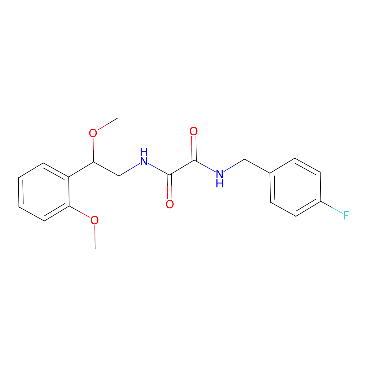 N1-(4-fluorobenzyl)-N2-(2-methoxy-2-(2-methoxyphenyl)ethyl)oxalamide molecular structure, CAS 1795088-18-4