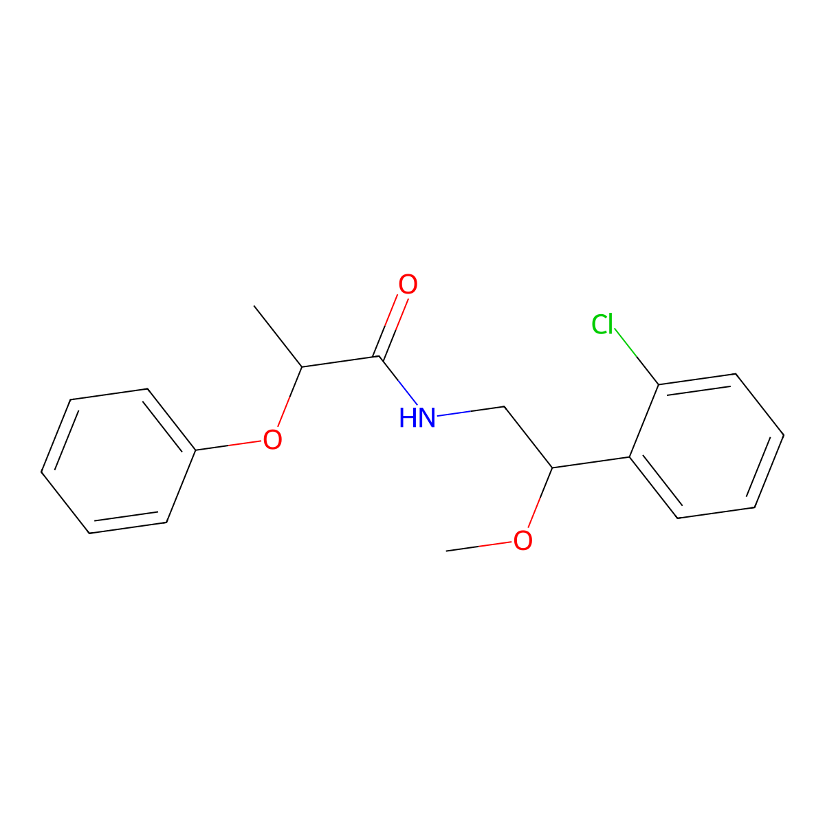 N-[2-(2-chlorophenyl)-2-methoxyethyl]-2-phenoxypropanamide molecular structure, CAS 1795088-23-1