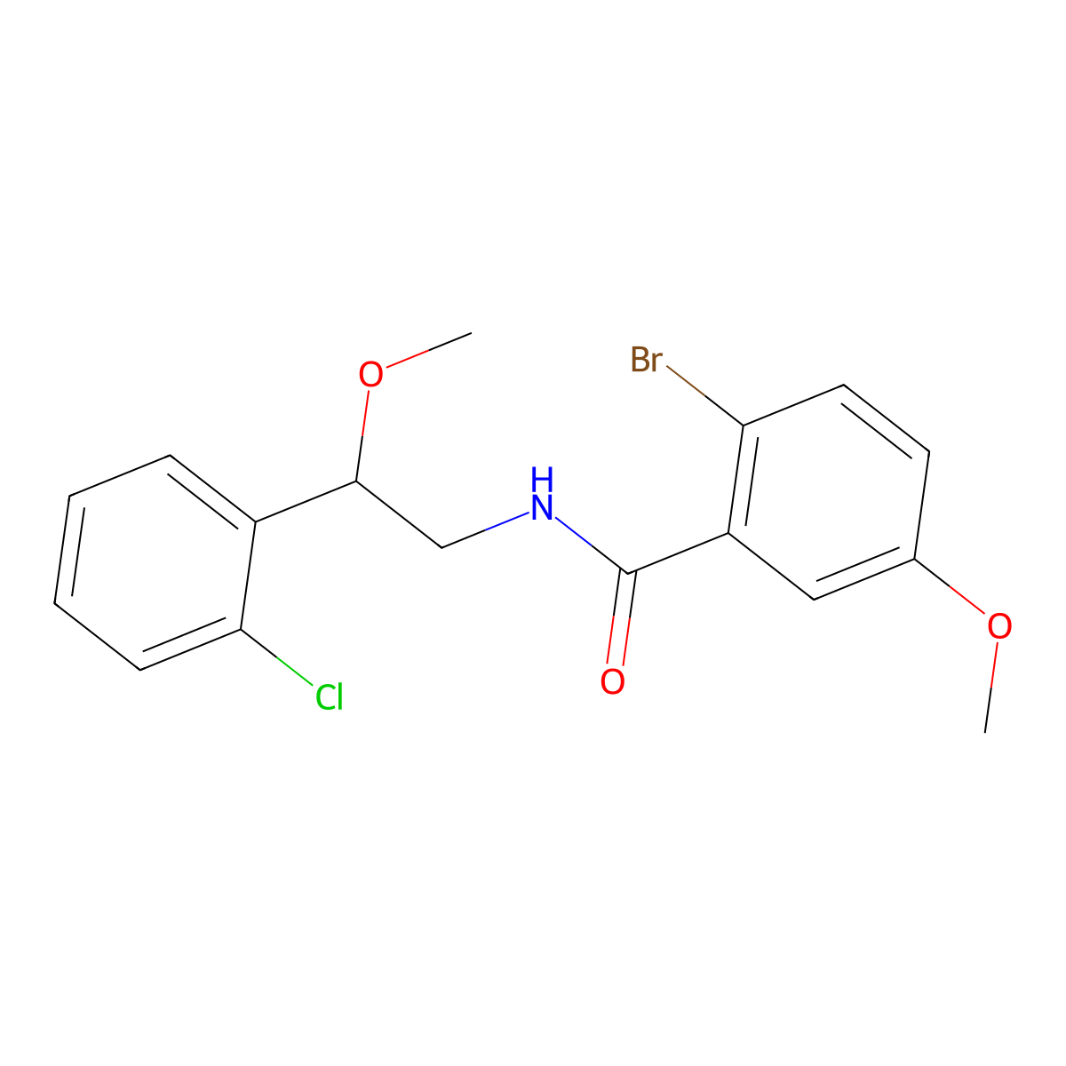 2-bromo-N-[2-(2-chlorophenyl)-2-methoxyethyl]-5-methoxybenzamide molecular structure, CAS 1795088-31-1