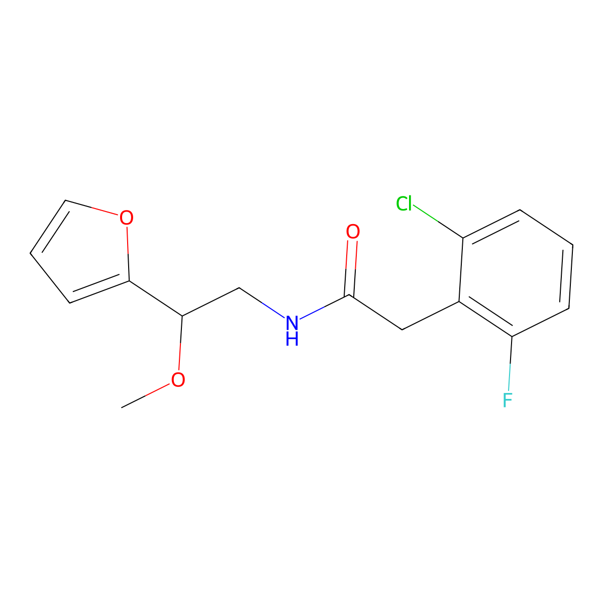 2-(2-chloro-6-fluorophenyl)-N-[2-(furan-2-yl)-2-methoxyethyl]acetamide molecular structure, CAS 1795088-42-4