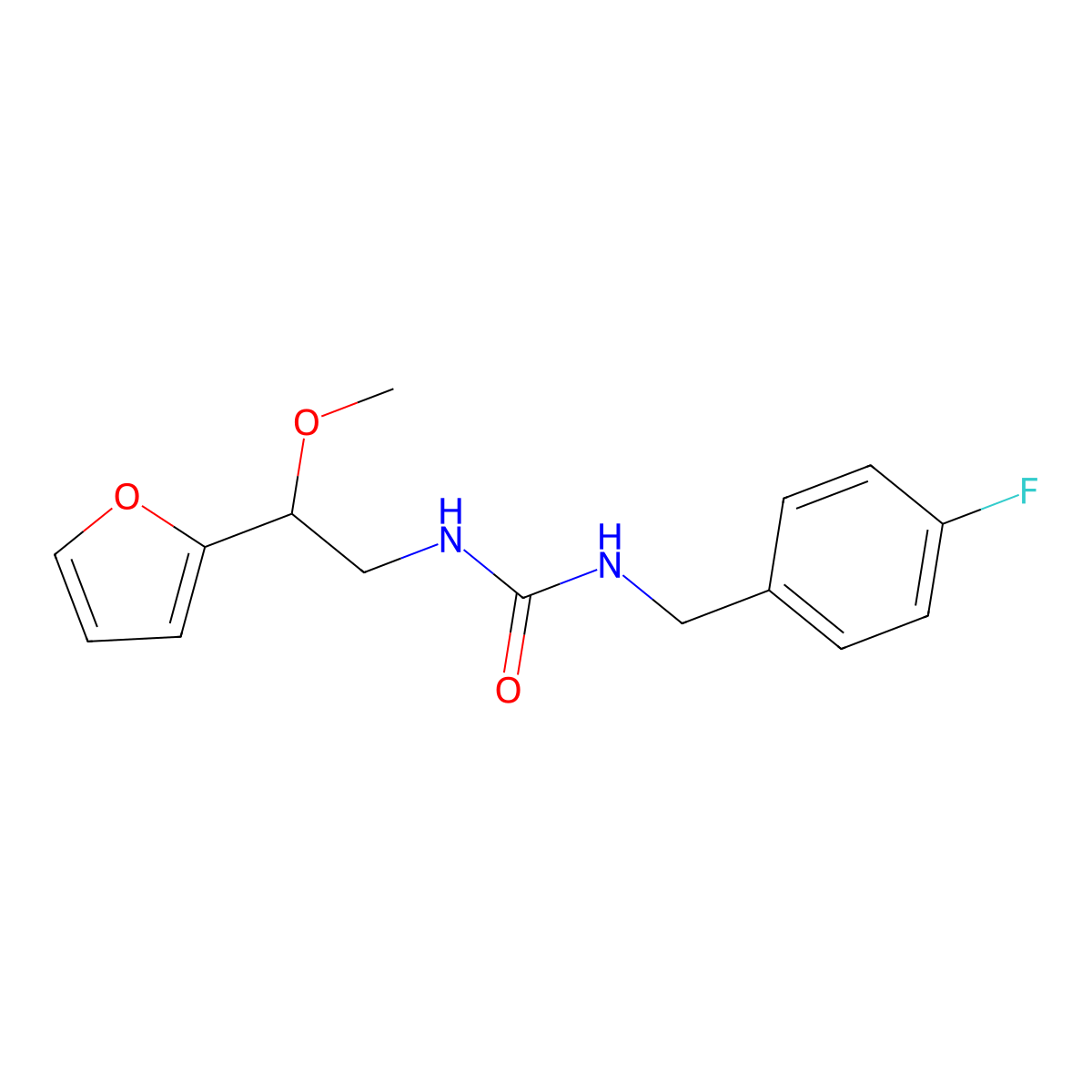 1-(4-Fluorobenzyl)-3-(2-(furan-2-yl)-2-methoxyethyl)urea molecular structure, CAS 1795088-55-9
