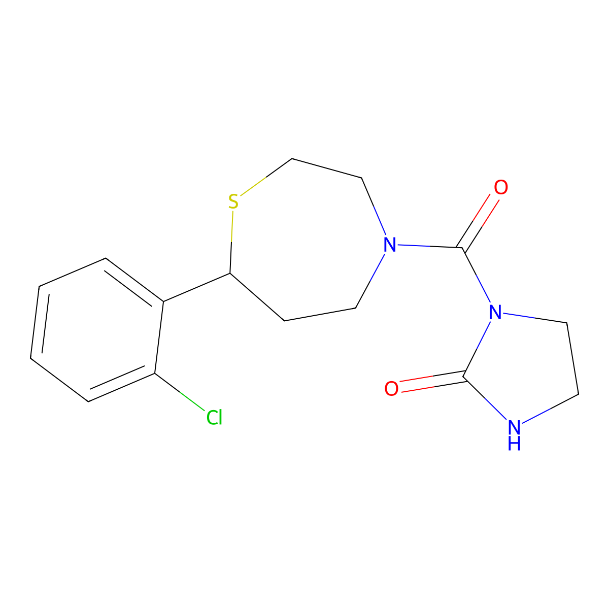 1-[7-(2-Chlorophenyl)-1,4-thiazepane-4-carbonyl]imidazolidin-2-one molecular structure, CAS 1795088-65-1
