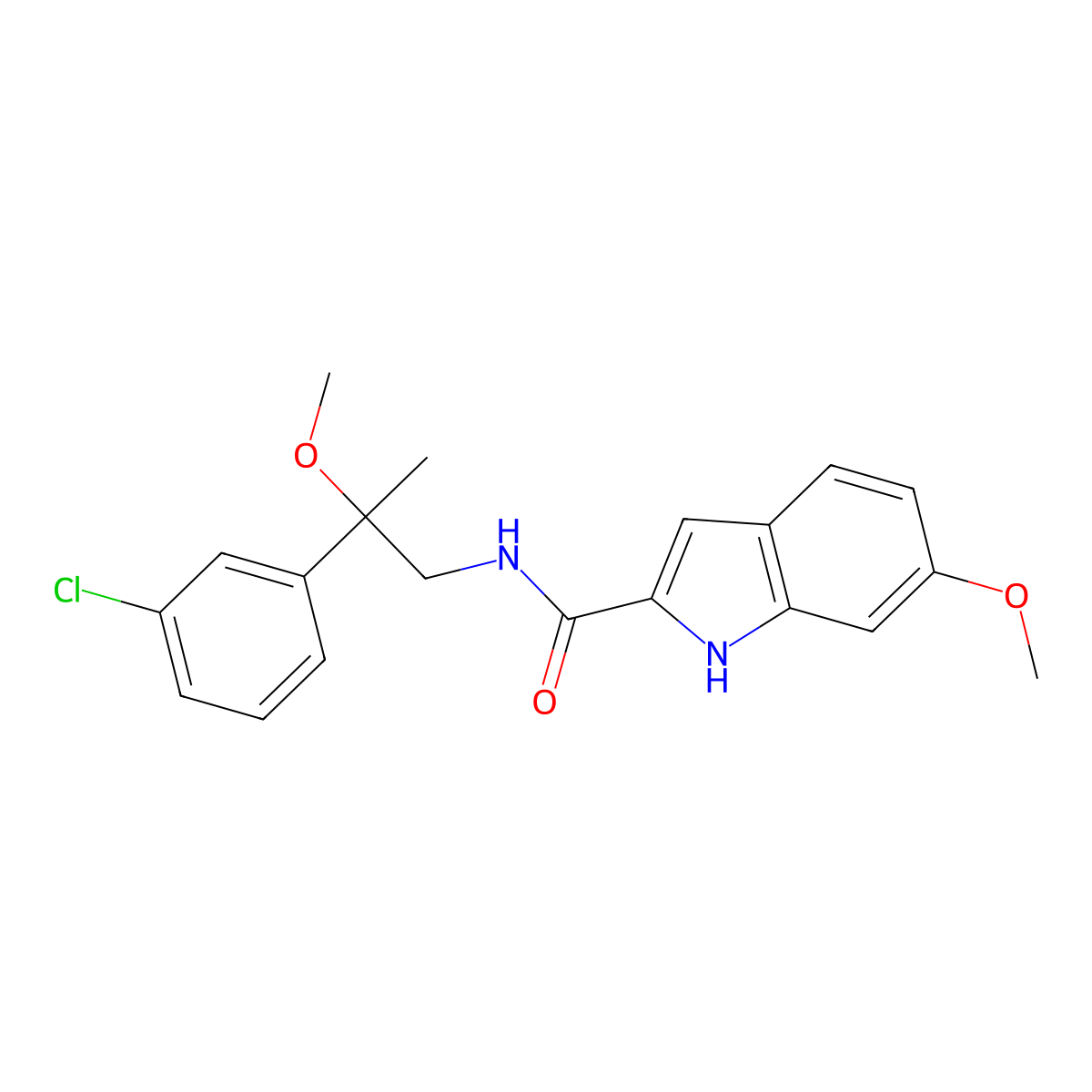 N-[2-(3-chlorophenyl)-2-methoxypropyl]-6-methoxy-1H-indole-2-carboxamide molecular structure, CAS 1795088-73-1