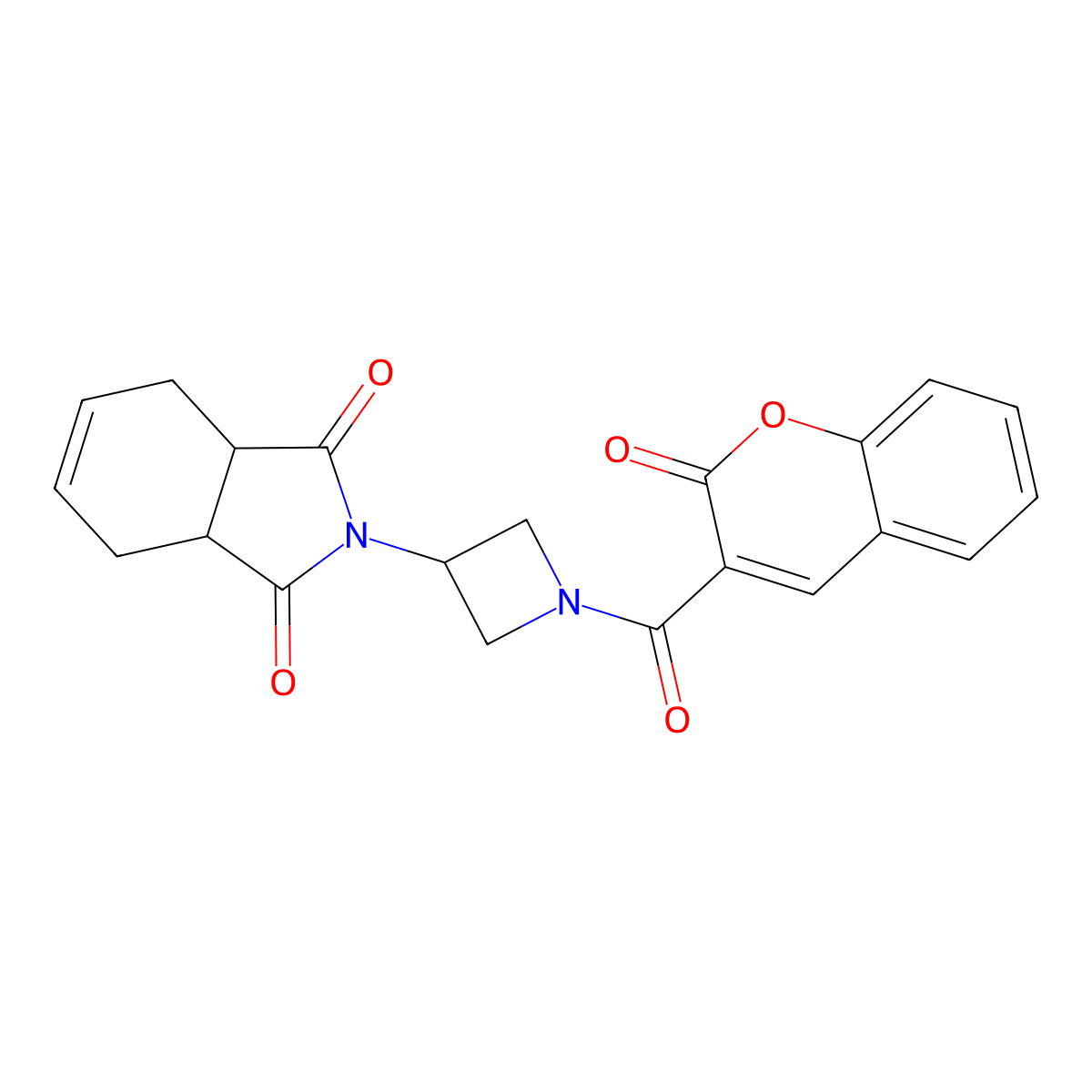 2-(1-(2-oxo-2H-chromene-3-carbonyl)azetidin-3-yl)-3a,4,7,7a-tetrahydro-1H-isoindole-1,3(2H)-dione molecular structure, CAS 1795089-16-5