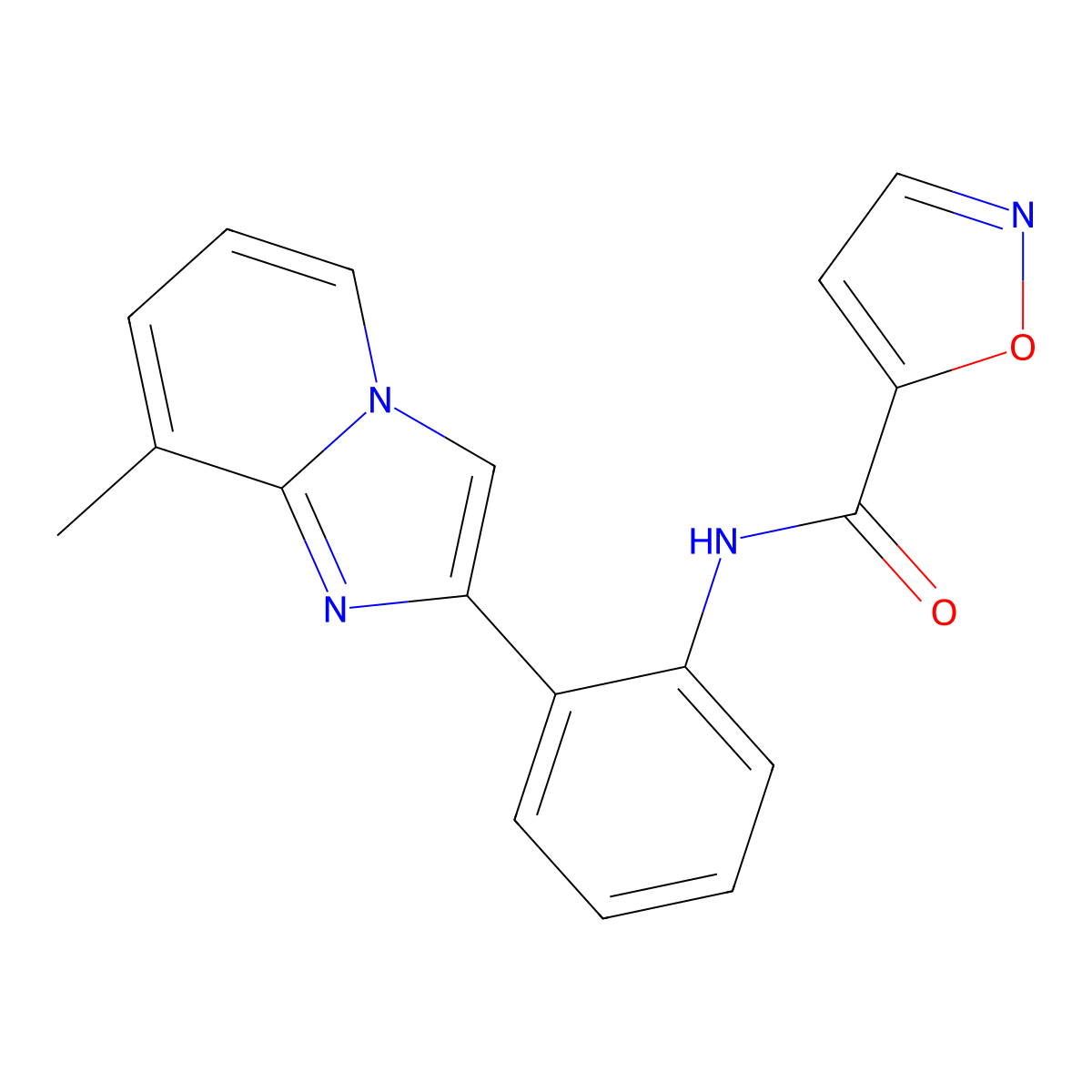 N-(2-(8-methylimidazo[1,2-a]pyridin-2-yl)phenyl)isoxazole-5-carboxamide molecular structure, CAS 1795089-17-6