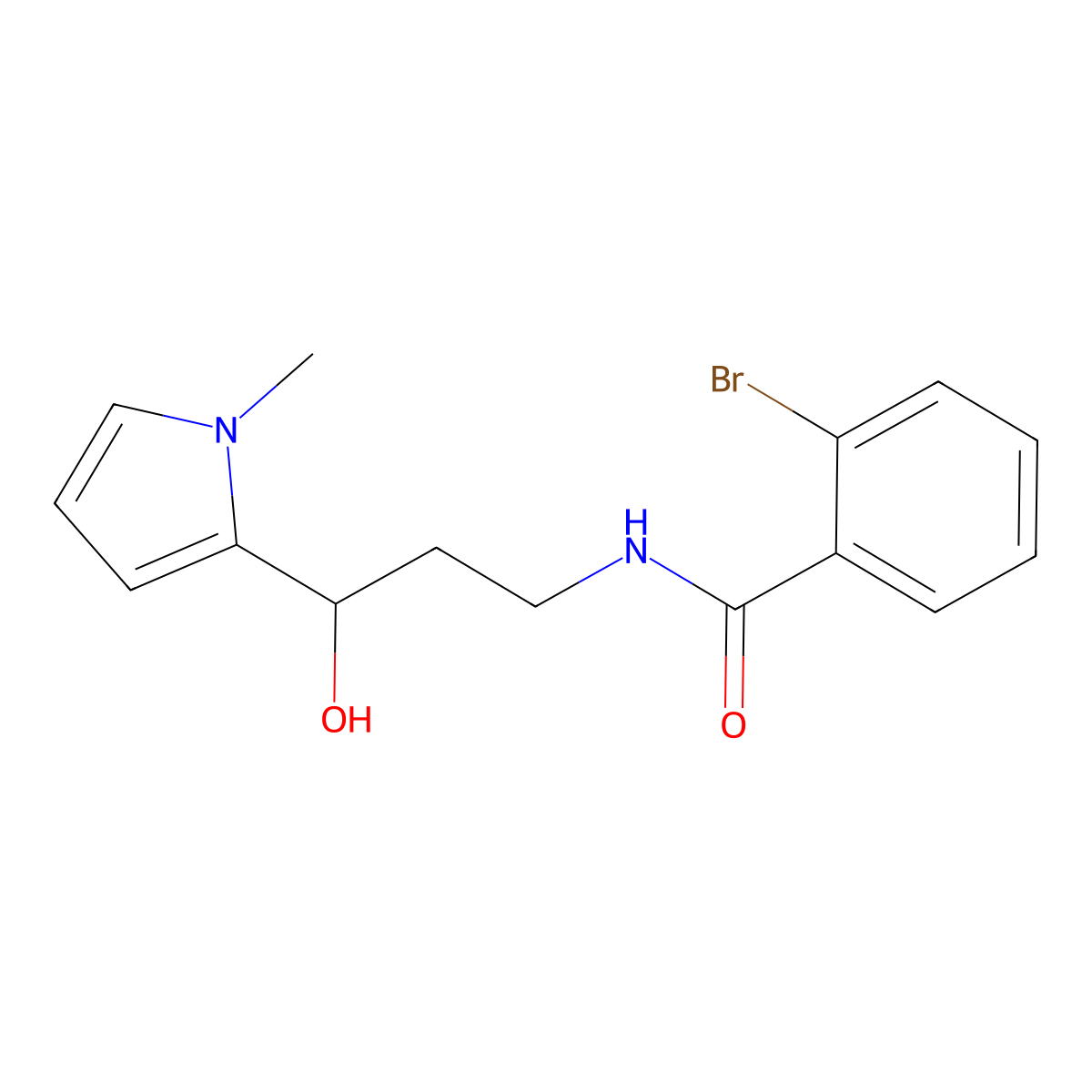 2-bromo-N-[3-hydroxy-3-(1-methyl-1H-pyrrol-2-yl)propyl]benzamide molecular structure, CAS 1795089-37-0