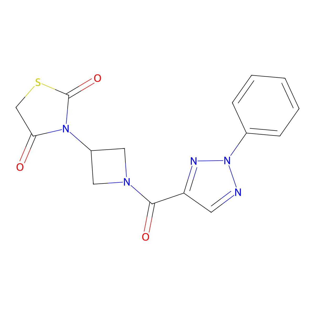 3-(1-(2-phenyl-2H-1,2,3-triazole-4-carbonyl)azetidin-3-yl)thiazolidine-2,4-dione molecular structure, CAS 1795089-39-2