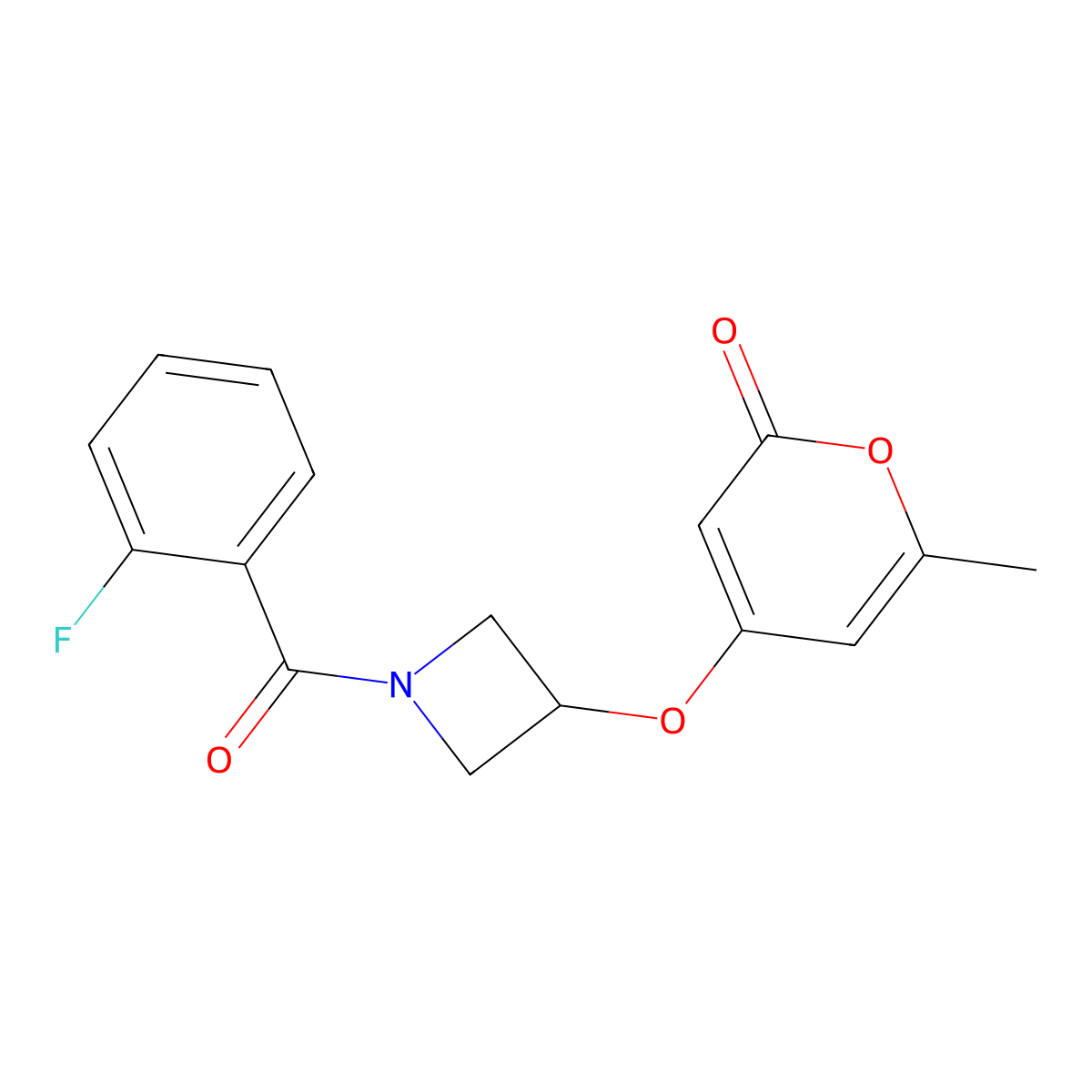 4-((1-(2-fluorobenzoyl)azetidin-3-yl)oxy)-6-methyl-2H-pyran-2-one molecular structure, CAS 1795089-50-7