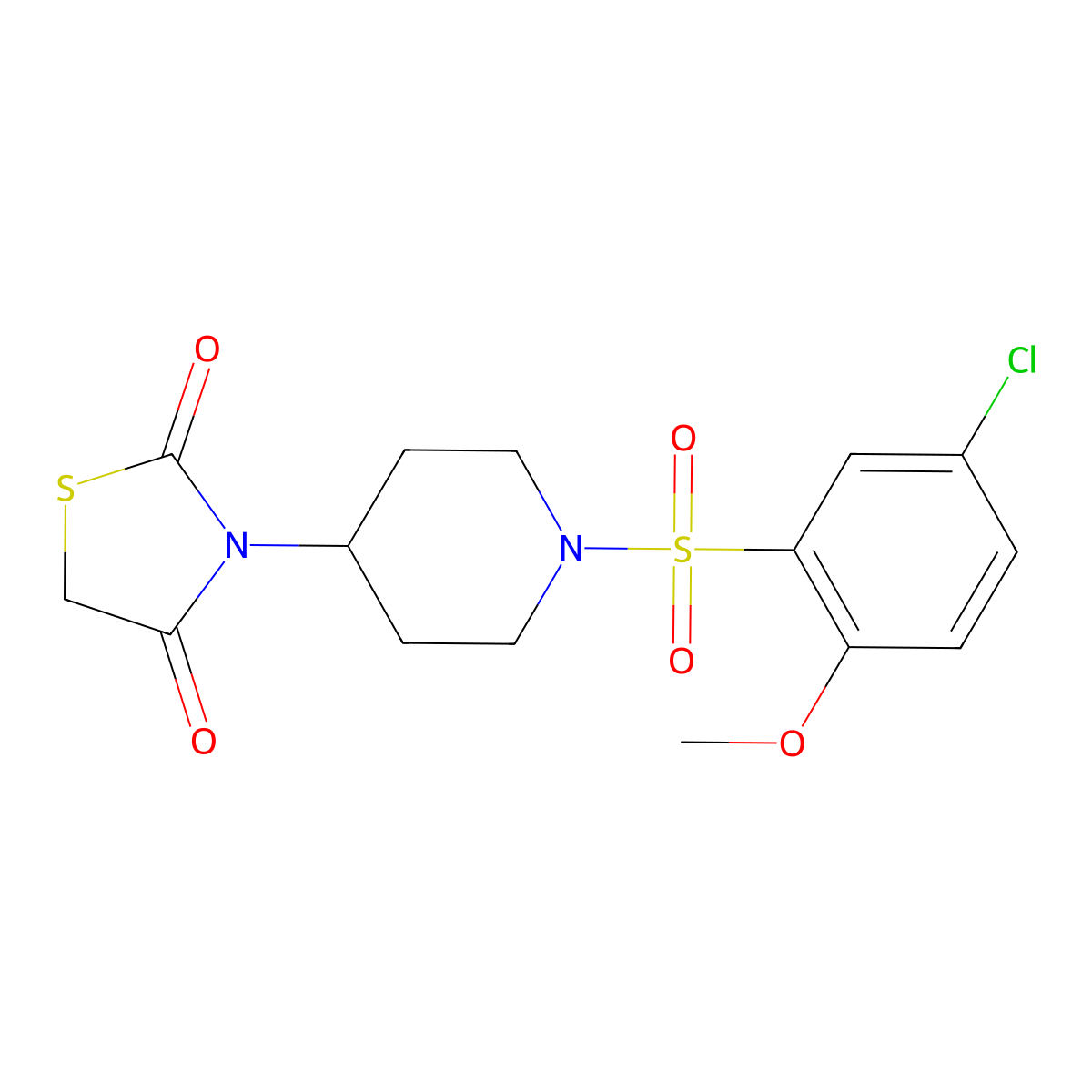 3-(1-((5-Chloro-2-methoxyphenyl)sulfonyl)piperidin-4-yl)thiazolidine-2,4-dione molecular structure, CAS 1795090-04-8