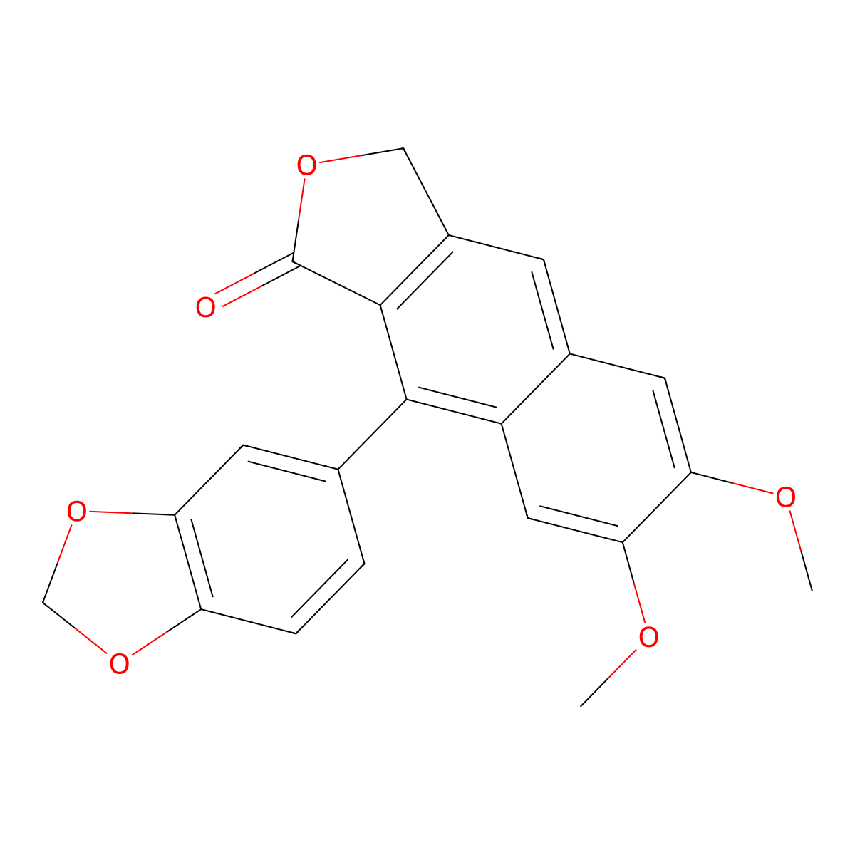 Justicidin B molecular structure, CAS 17951-19-8
