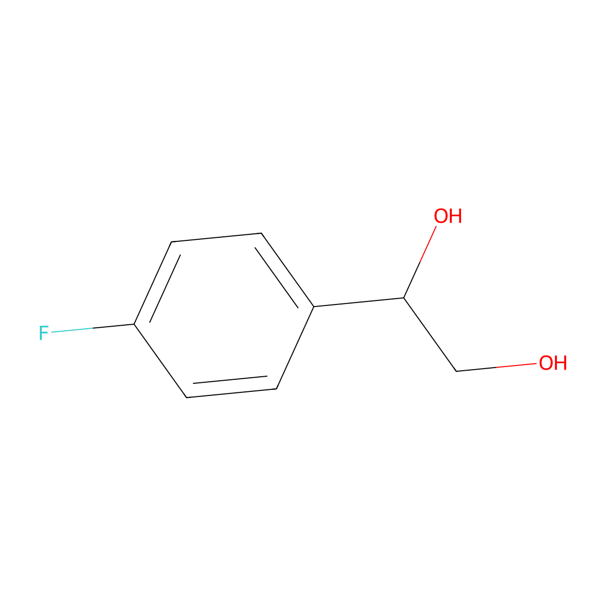 1-(4-Fluorophenyl)ethane-1,2-diol molecular structure, CAS 17951-22-3