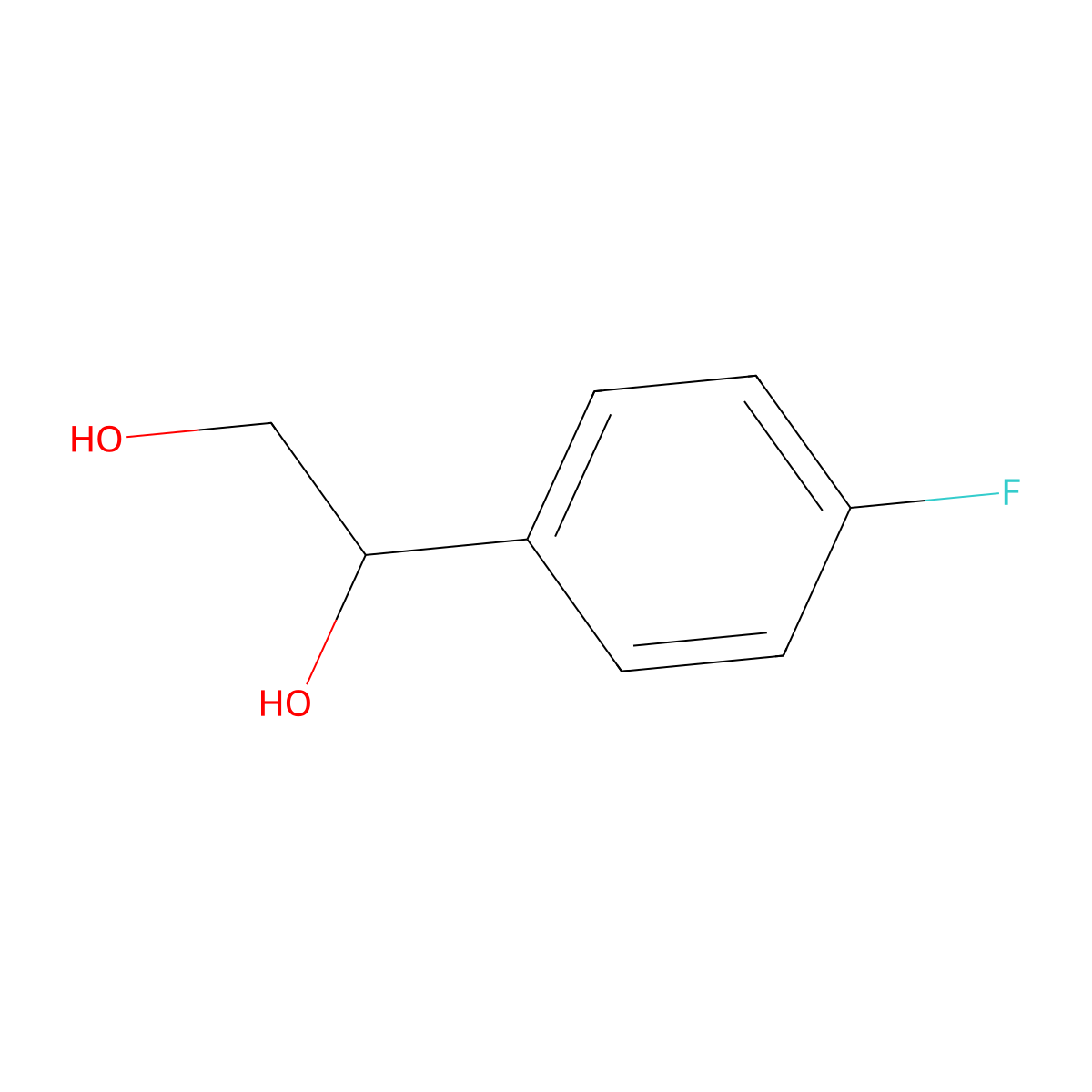 1-(4-Fluorophenyl)ethane-1,2-diol molecular structure, CAS 17951-22-3