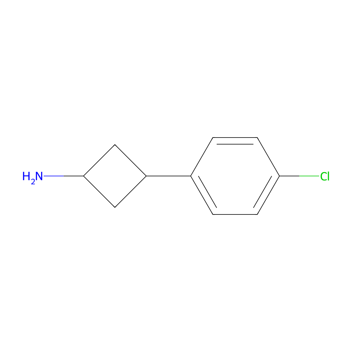 3-(4-Chlorophenyl)cyclobutan-1-amine molecular structure, CAS 1795122-21-2