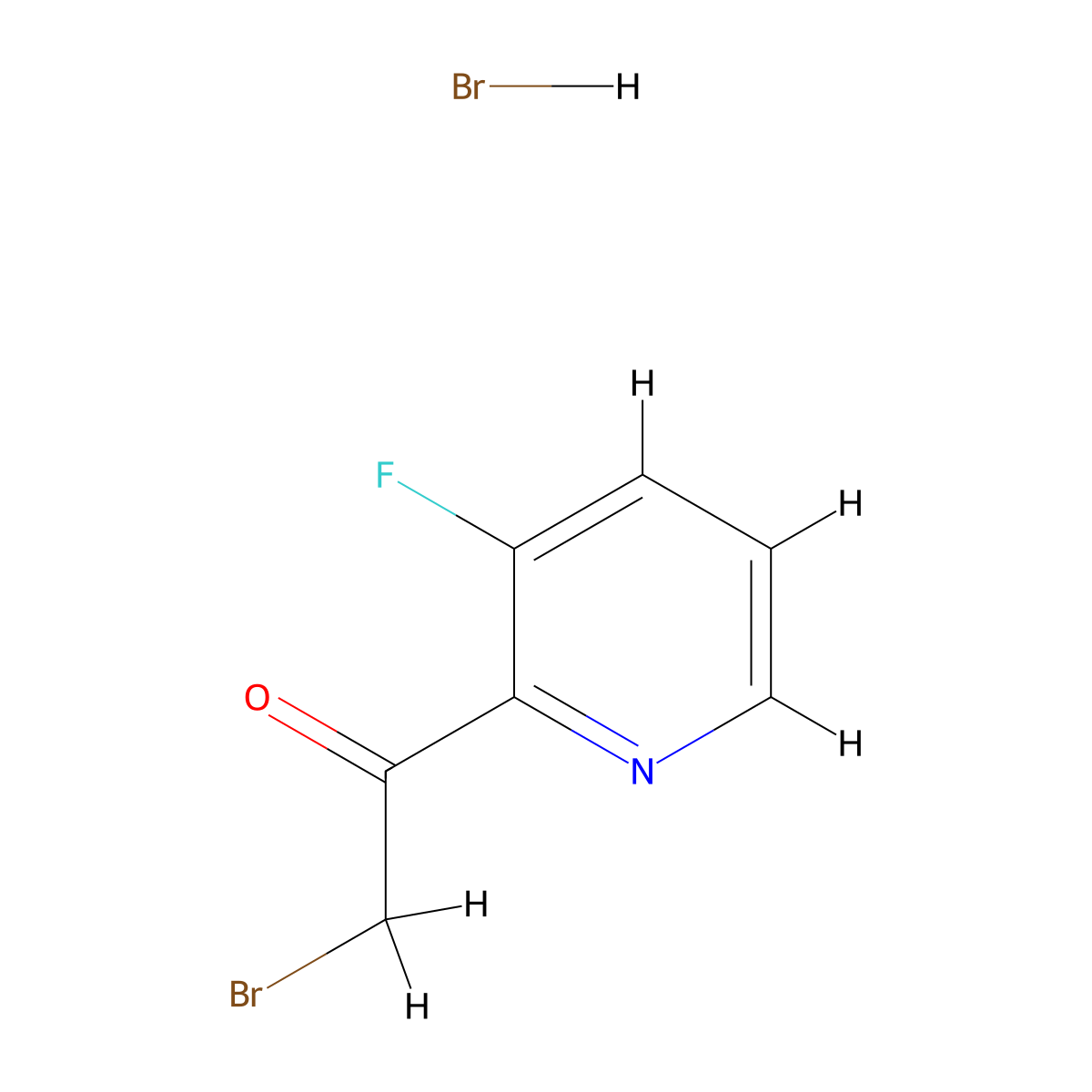 2-Bromo-1-(3-fluoro-pyridin-2-yl)-ethanone hydrobromide molecular structure, CAS 1795174-00-3