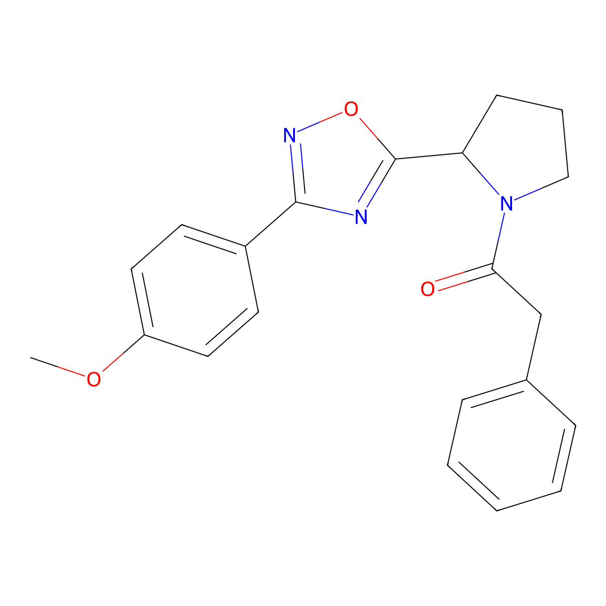 3-(4-Methoxyphenyl)-5-[1-(phenylacetyl)pyrrolidin-2-yl]-1,2,4-oxadiazole molecular structure, CAS 1795181-20-2