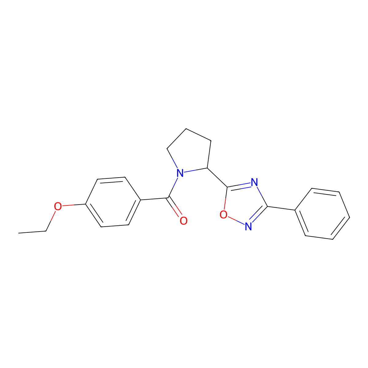 5-[1-(4-Ethoxybenzoyl)pyrrolidin-2-yl]-3-phenyl-1,2,4-oxadiazole molecular structure, CAS 1795181-37-1