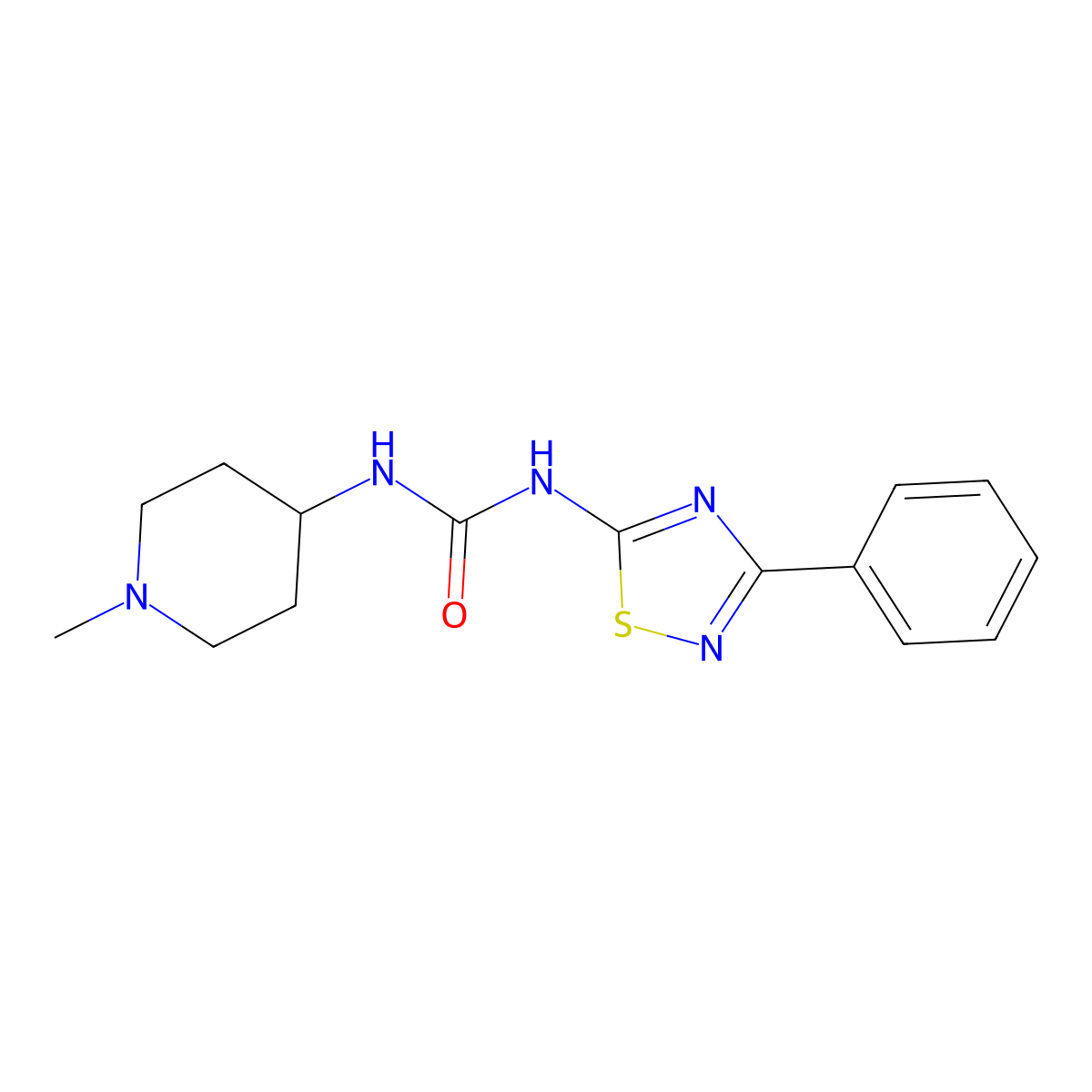 1-(1-Methylpiperidin-4-yl)-3-(3-phenyl-1,2,4-thiadiazol-5-yl)urea molecular structure, CAS 1795185-65-7