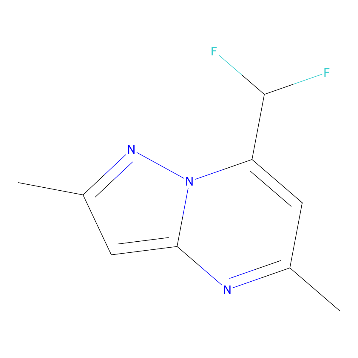 7-(Difluoromethyl)-2,5-dimethylpyrazolo[1,5-a]pyrimidine molecular structure, CAS 1795186-93-4
