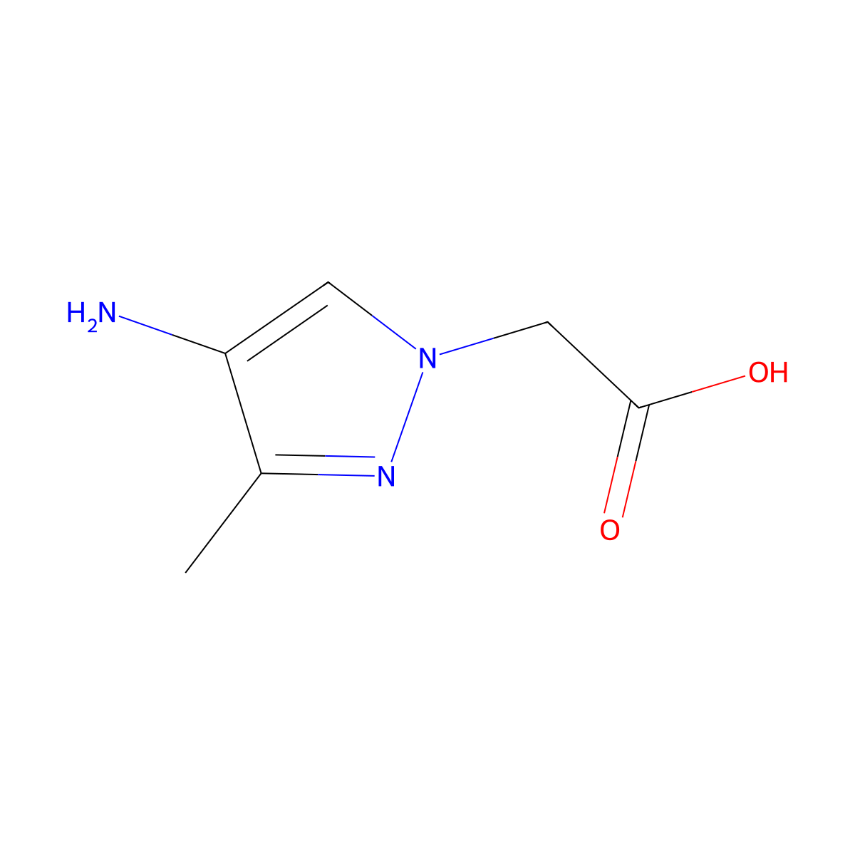 2-(4-Amino-3-methyl-1H-pyrazol-1-yl)acetic acid molecular structure, CAS 1795188-05-4