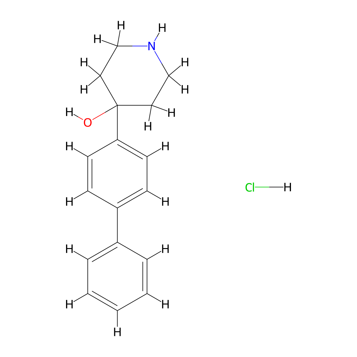 4-(4-Phenylphenyl)piperidin-4-ol hydrochloride molecular structure, CAS 1795188-98-5
