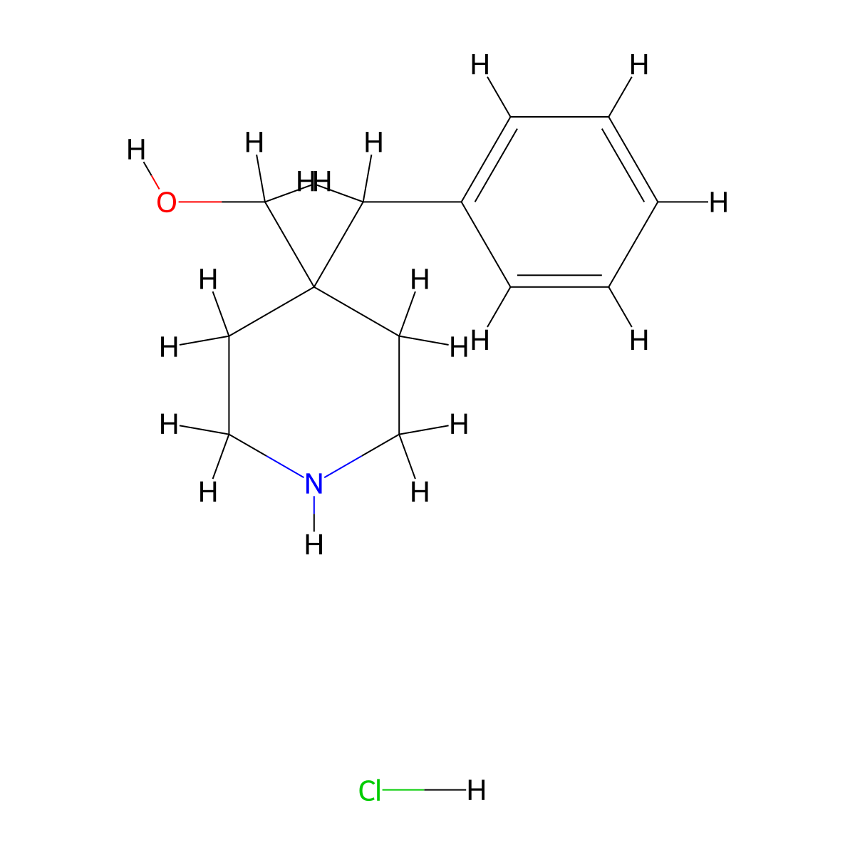 (4-Benzylpiperidin-4-yl)methanol hydrochloride molecular structure, CAS 1795189-20-6