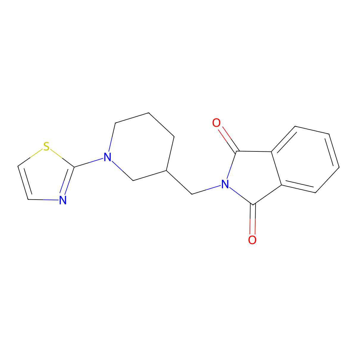 2-((1-(Thiazol-2-yl)piperidin-3-yl)methyl)isoindoline-1,3-dione molecular structure, CAS 1795189-67-1
