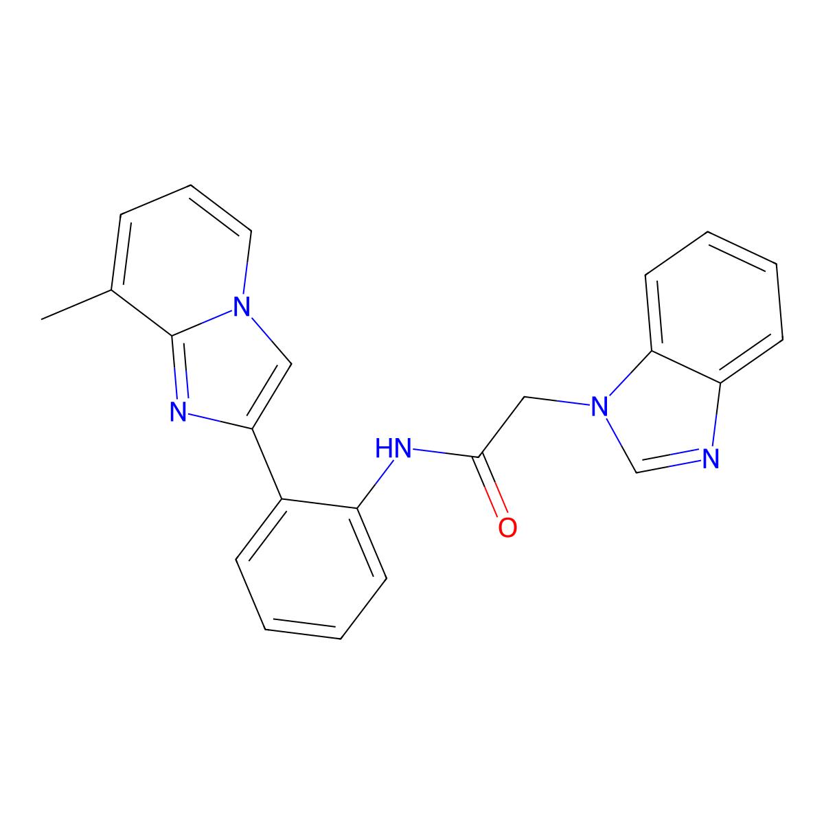 2-(1H-benzo[d]imidazol-1-yl)-N-(2-(8-methylimidazo[1,2-a]pyridin-2-yl)phenyl)acetamide molecular structure, CAS 1795189-70-6