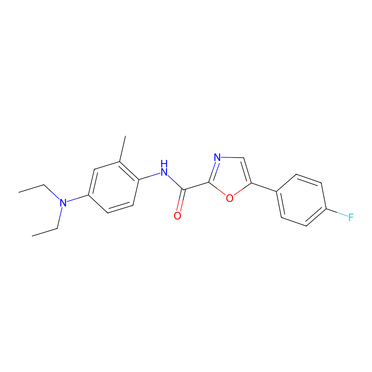 N-(4-(diethylamino)-2-methylphenyl)-5-(4-fluorophenyl)oxazole-2-carboxamide molecular structure, CAS 1795189-75-1