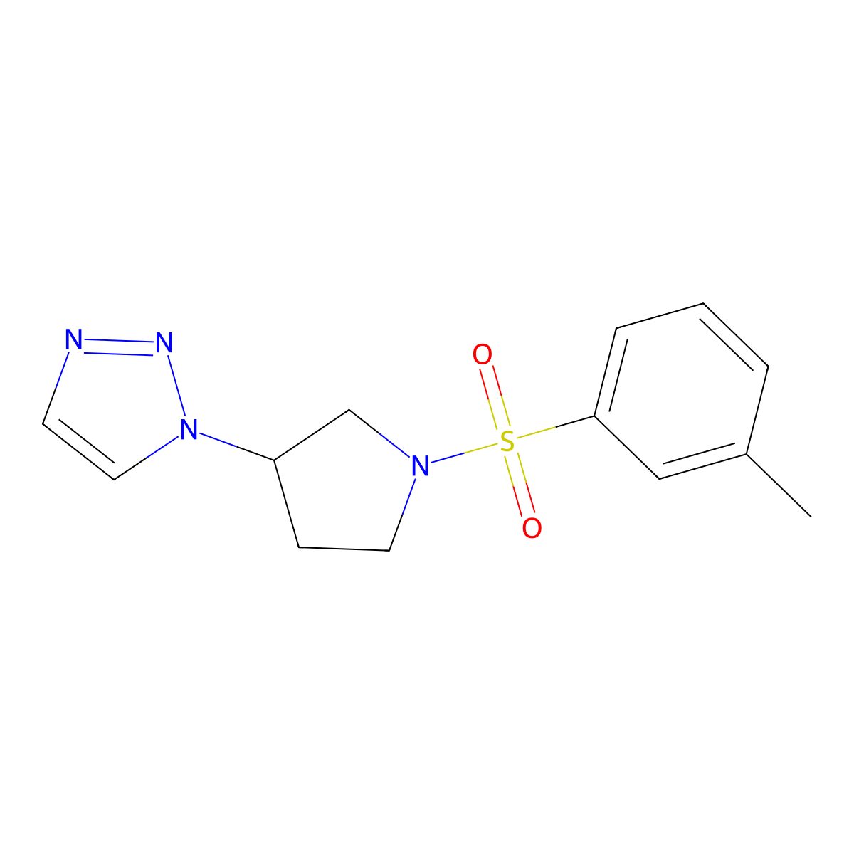 1-(1-(m-tolylsulfonyl)pyrrolidin-3-yl)-1H-1,2,3-triazole molecular structure, CAS 1795189-94-4