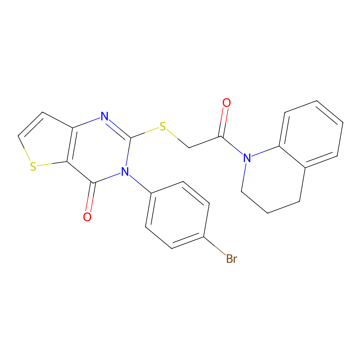 3-(4-bromophenyl)-2-((2-(3,4-dihydroquinolin-1(2H)-yl)-2-oxoethyl)thio)thieno[3,2-d]pyrimidin-4(3H)-one molecular structure, CAS 1795190-10-1