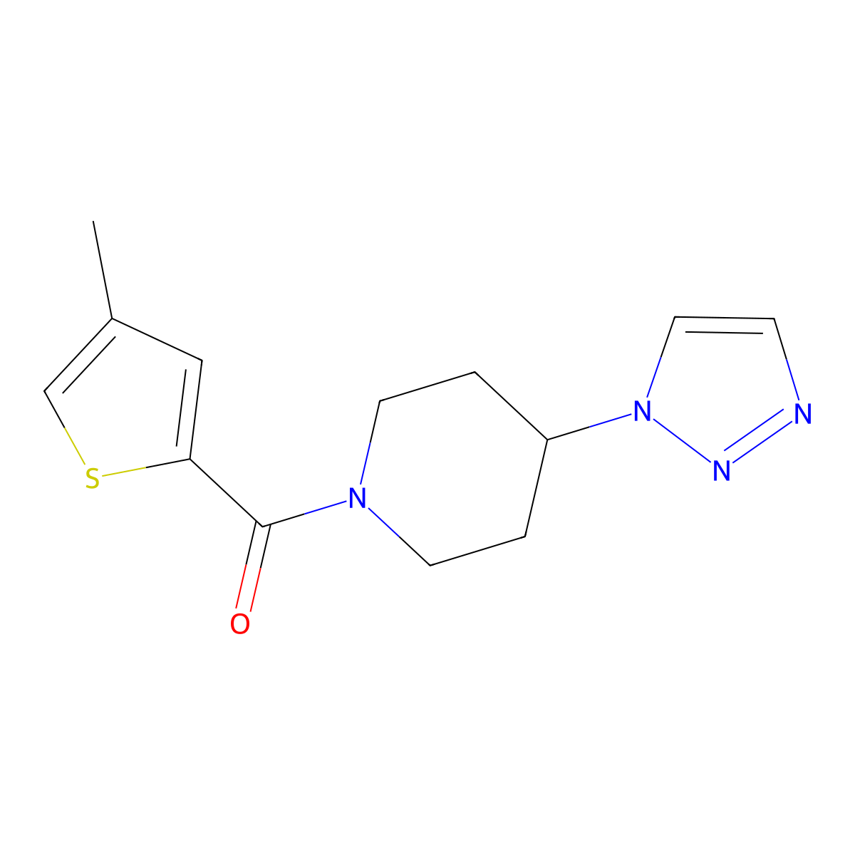 (4-(1H-1,2,3-triazol-1-yl)piperidin-1-yl)(4-methylthiophen-2-yl)methanone molecular structure, CAS 1795190-17-8