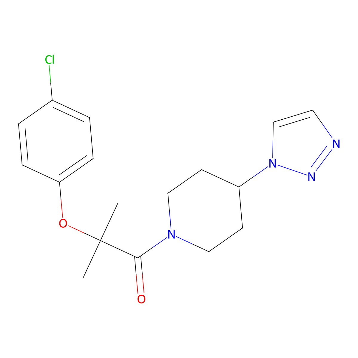 1-(4-(1H-1,2,3-triazol-1-yl)piperidin-1-yl)-2-(4-chlorophenoxy)-2-methylpropan-1-one molecular structure, CAS 1795190-25-8