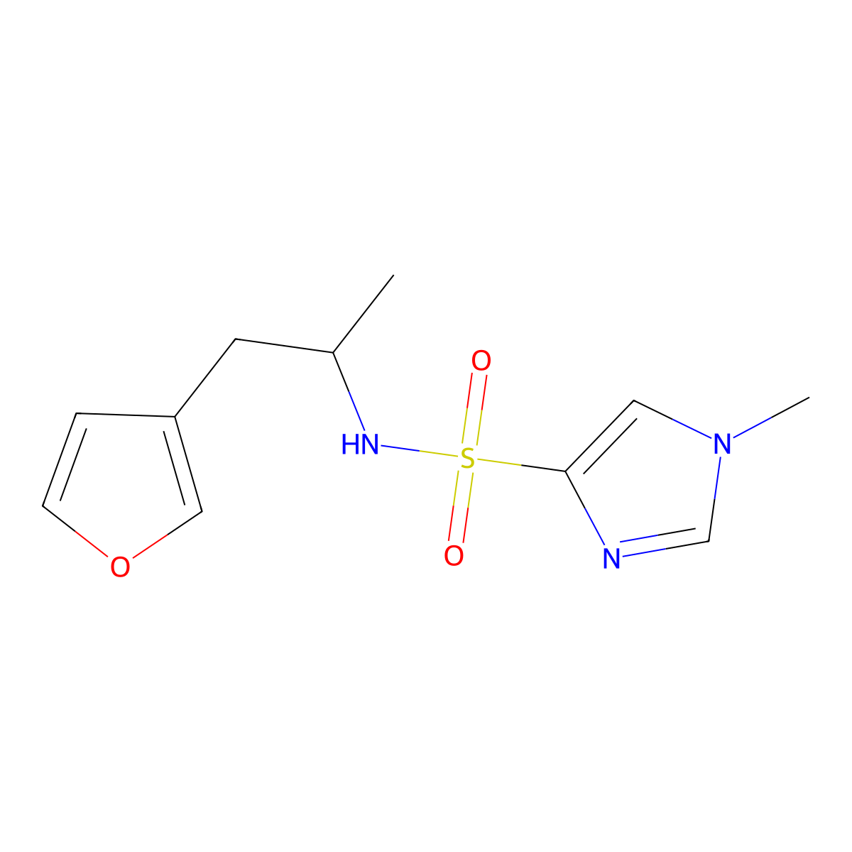 N-[1-(furan-3-yl)propan-2-yl]-1-methyl-1H-imidazole-4-sulfonamide molecular structure, CAS 1795190-31-6
