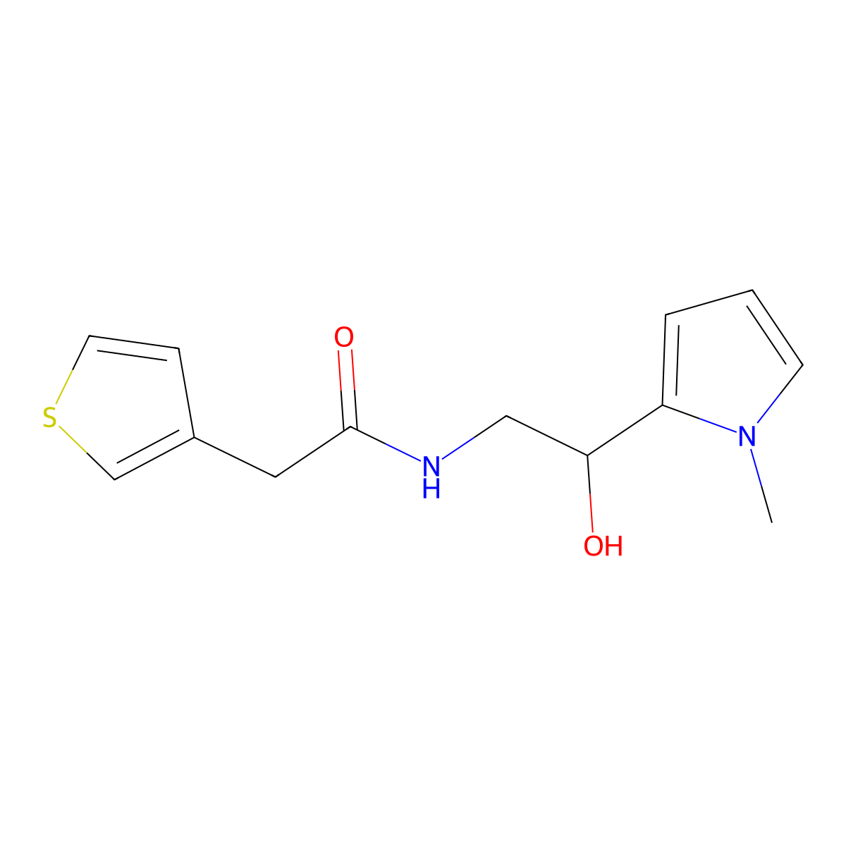 N-[2-hydroxy-2-(1-methyl-1H-pyrrol-2-yl)ethyl]-2-(thiophen-3-yl)acetamide molecular structure, CAS 1795190-33-8