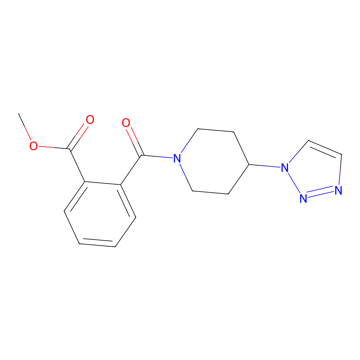 methyl 2-[4-(1H-1,2,3-triazol-1-yl)piperidine-1-carbonyl]benzoate molecular structure, CAS 1795190-36-1