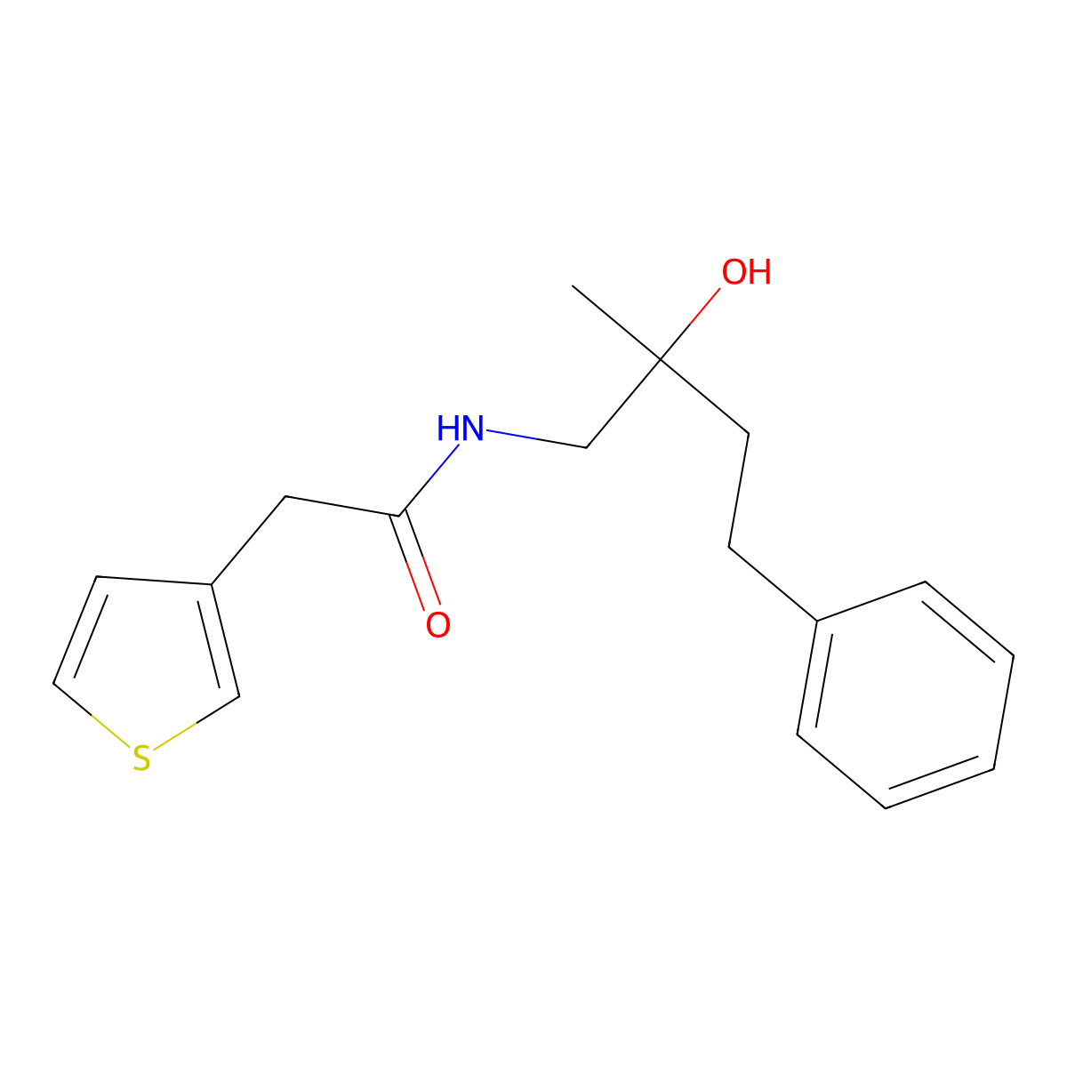 N-(2-hydroxy-2-methyl-4-phenylbutyl)-2-(thiophen-3-yl)acetamide molecular structure, CAS 1795190-42-9