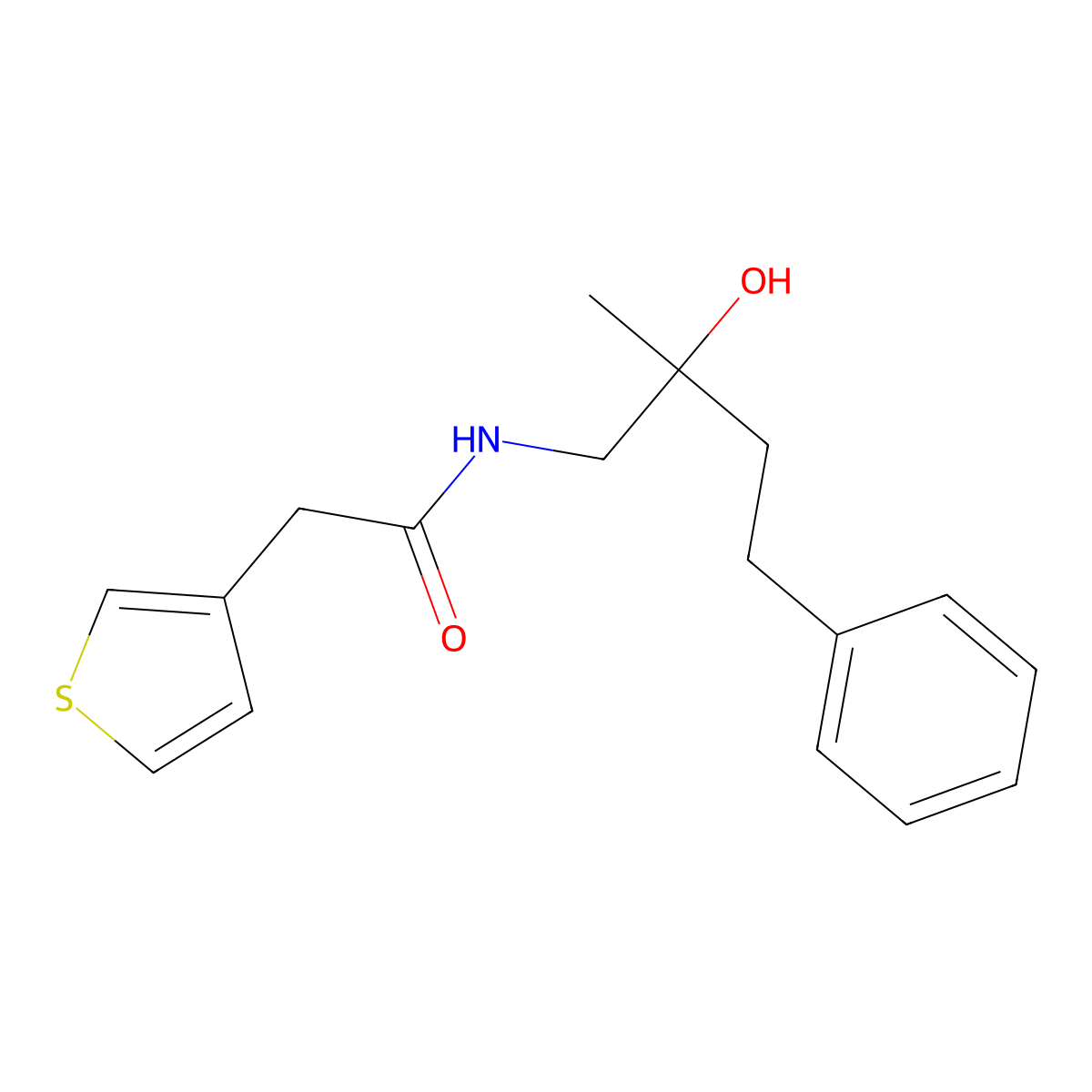N-(2-hydroxy-2-methyl-4-phenylbutyl)-2-(thiophen-3-yl)acetamide molecular structure, CAS 1795190-42-9