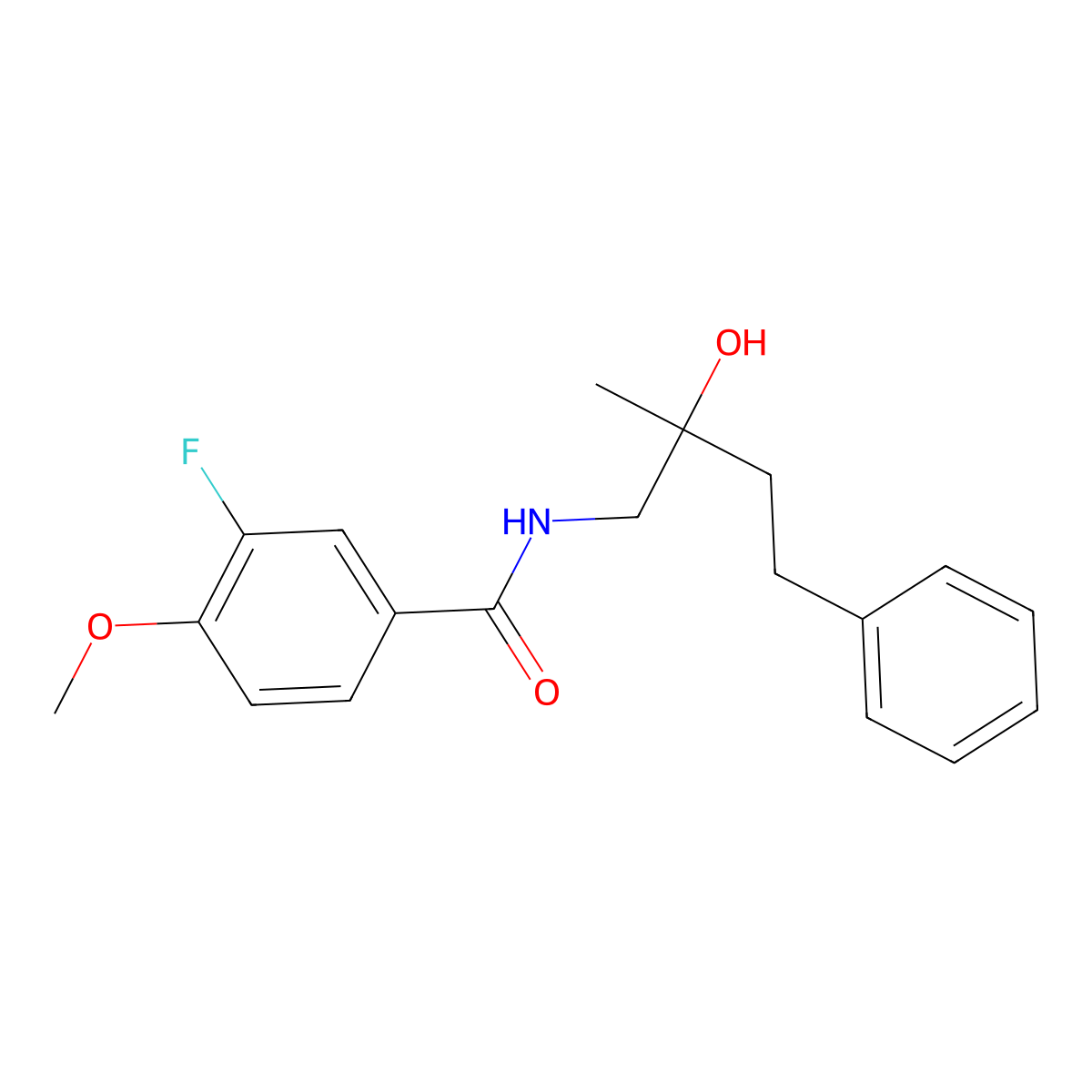 3-fluoro-N-(2-hydroxy-2-methyl-4-phenylbutyl)-4-methoxybenzamide molecular structure, CAS 1795190-45-2