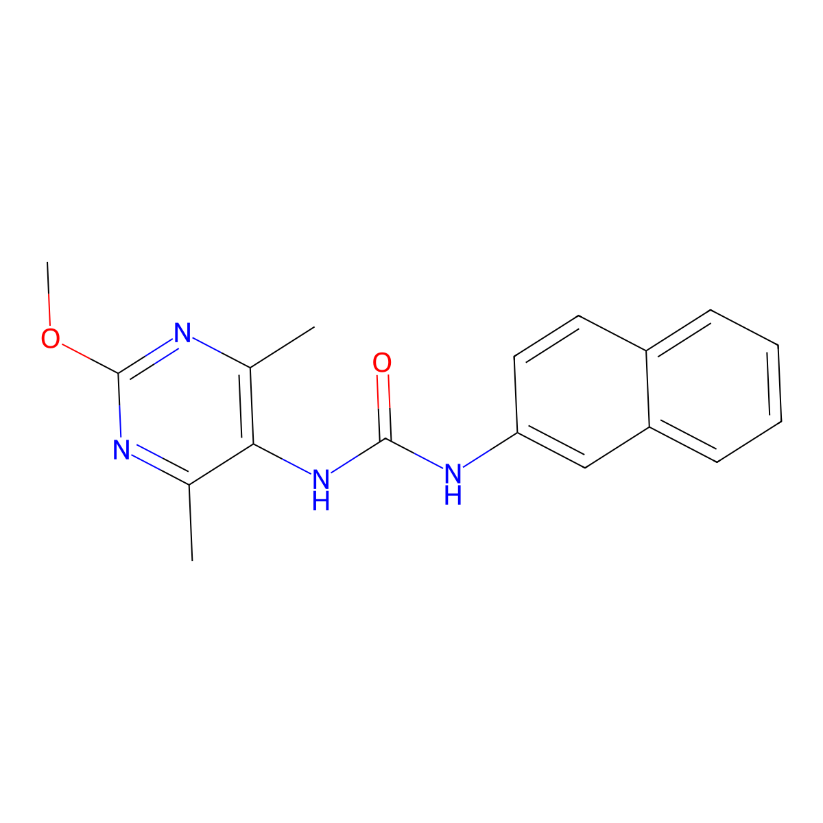 1-(2-Methoxy-4,6-dimethylpyrimidin-5-yl)-3-(naphthalen-2-yl)urea molecular structure, CAS 1795190-59-8