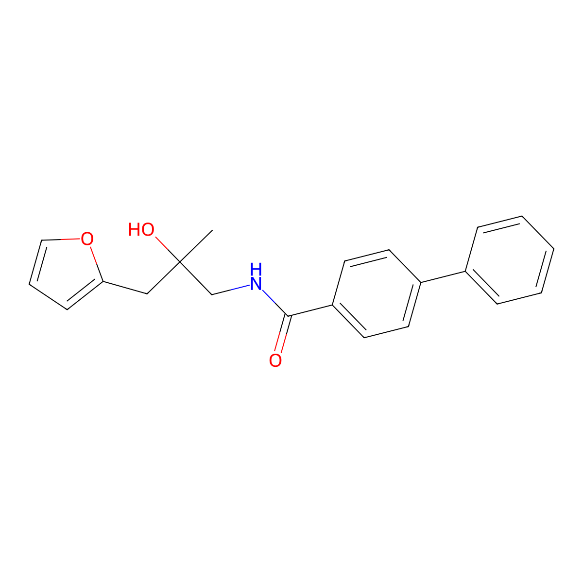 N-(3-(furan-2-yl)-2-hydroxy-2-methylpropyl)-[1,1'-biphenyl]-4-carboxamide molecular structure, CAS 1795190-62-3