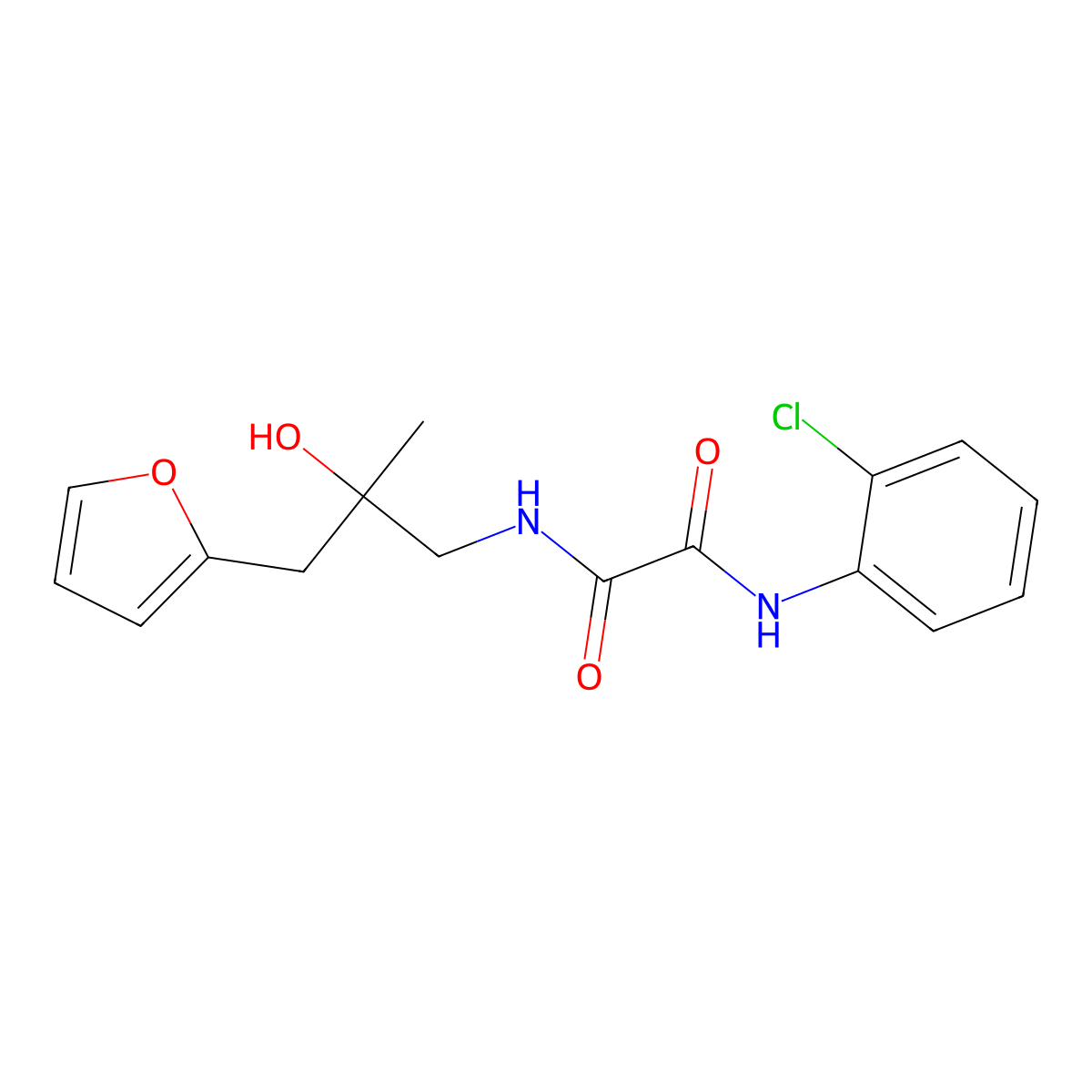 N1-(2-chlorophenyl)-N2-(3-(furan-2-yl)-2-hydroxy-2-methylpropyl)oxalamide molecular structure, CAS 1795190-68-9