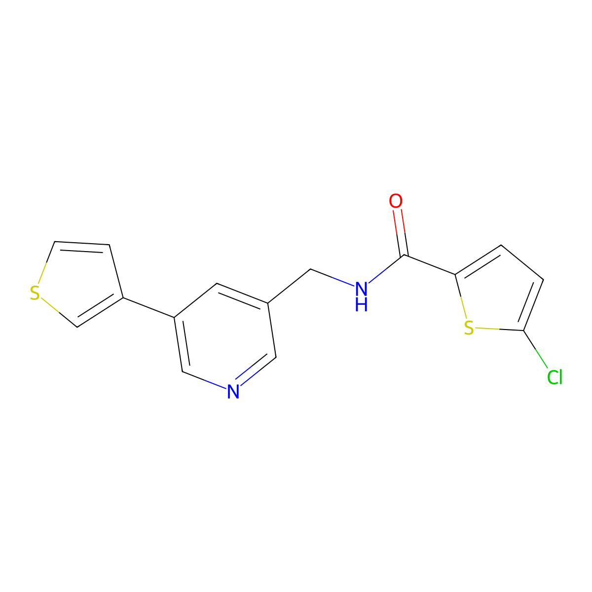 5-chloro-N-((5-(thiophen-3-yl)pyridin-3-yl)methyl)thiophene-2-carboxamide molecular structure, CAS 1795190-72-5
