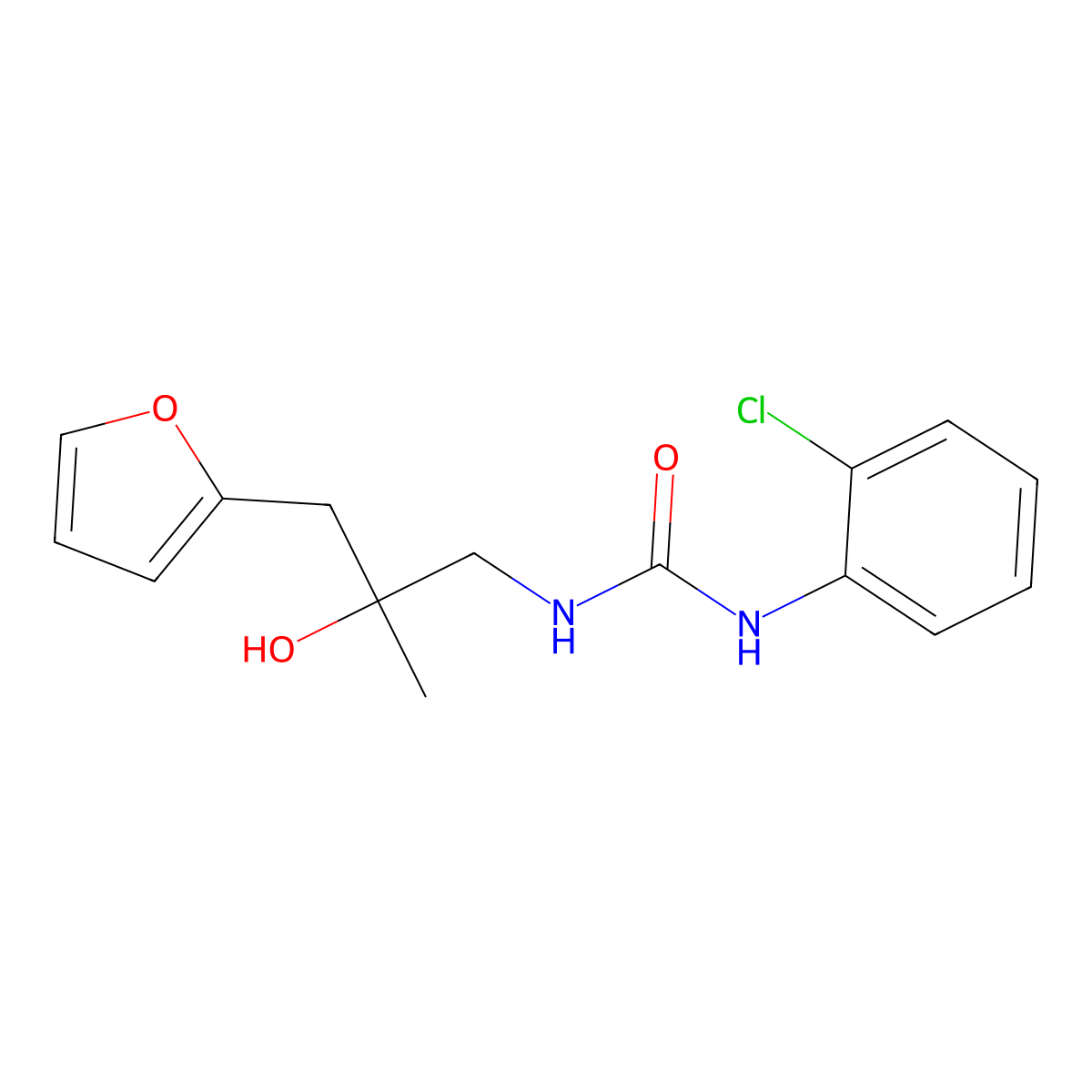 1-(2-Chlorophenyl)-3-(3-(furan-2-yl)-2-hydroxy-2-methylpropyl)urea molecular structure, CAS 1795190-74-7