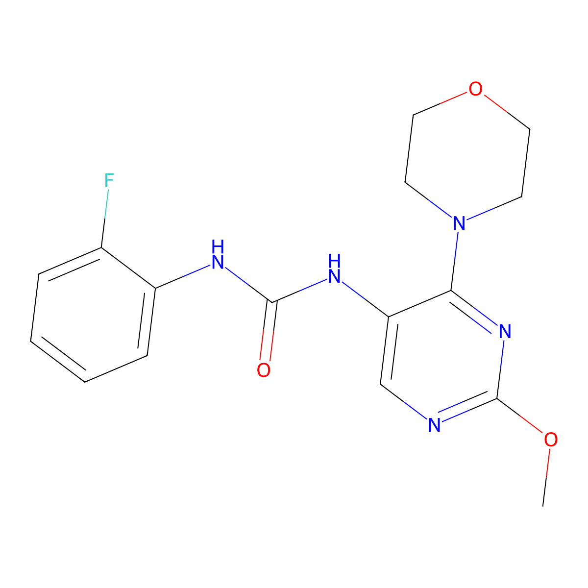 1-(2-Fluorophenyl)-3-(2-methoxy-4-morpholinopyrimidin-5-yl)urea molecular structure, CAS 1795190-76-9