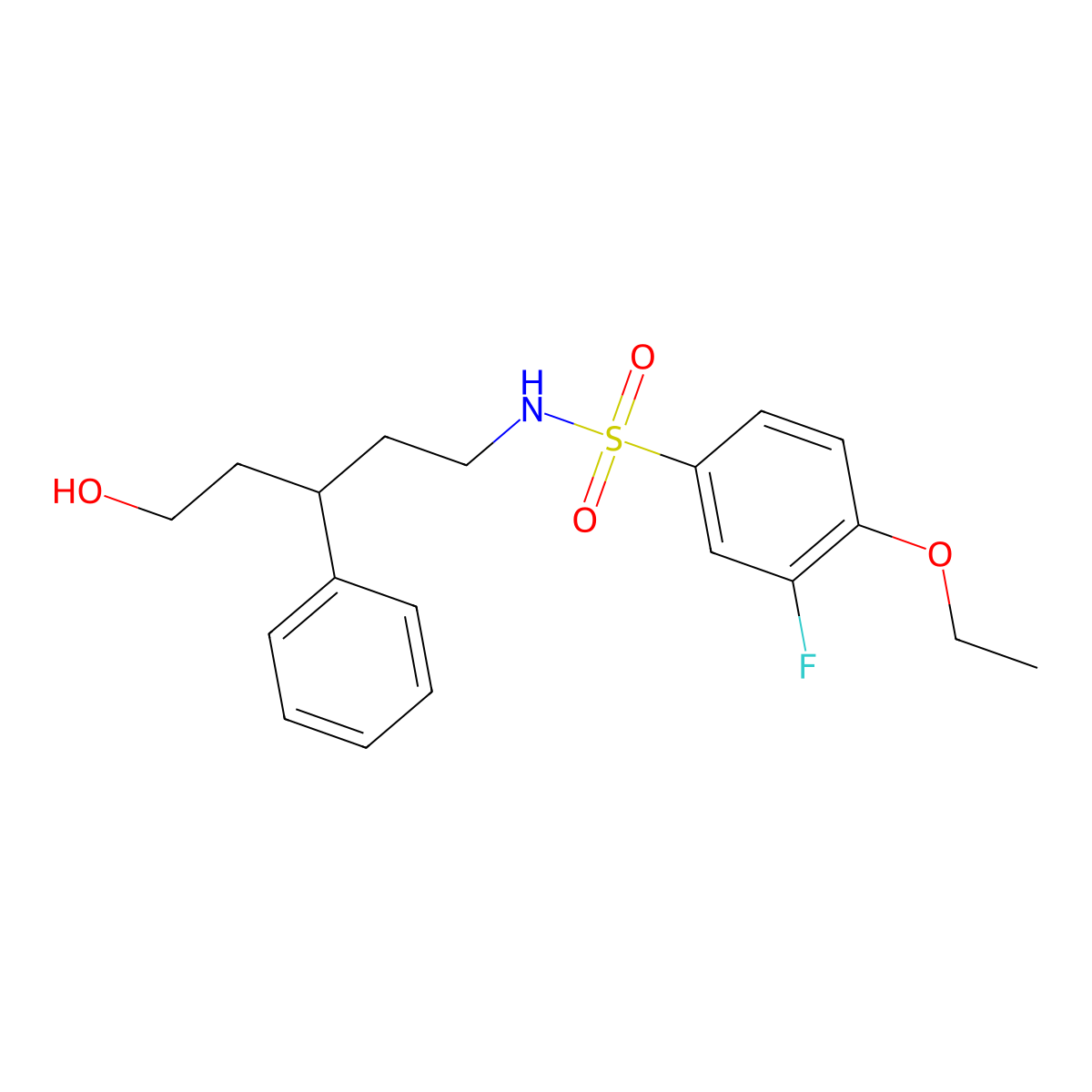 4-ethoxy-3-fluoro-N-(5-hydroxy-3-phenylpentyl)benzenesulfonamide molecular structure, CAS 1795190-80-5